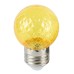 Лампа светодиодная FERON LB-385, G45 (шар), 1W 230V E27 (желтый), рассеиватель прозрачный желтый, угол рассеивания 270°, корпус пластик, 68*45мм