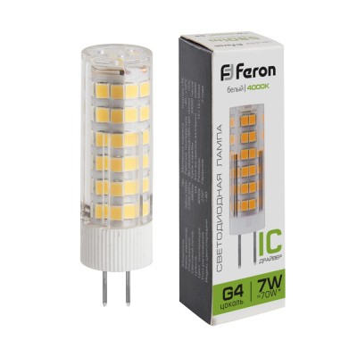 Лампа светодиодная Feron LB-433 G4 7W 175-265V 4000K 25864