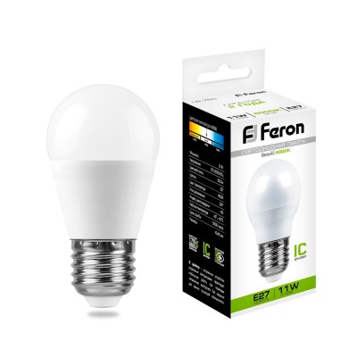 Лампа светодиодная Feron LB-750 Шарик E27 11W 175-265V 4000K 25950