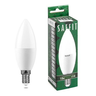 Лампа светодиодная SAFFIT SBC3715 Свеча E14 15W 230V 4000K 55204