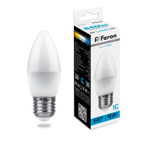 Лампа светодиодная Feron LB-570 Свеча E27 9W 175-265V 6400K 25938 Лампа светодиодная Feron LB-570 Свеча E27 9W 175-265V 6400K 25938