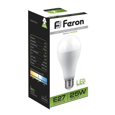 Лампа светодиодная Feron LB-100 Шар E27 25W 175-265V 4000K 25791