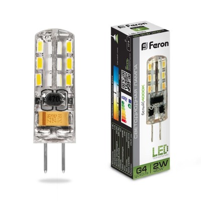 Лампа светодиодная Feron LB-420 G4 2W 12V 4000K 25448