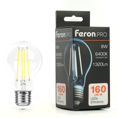 Лампа светодиодная Feron.PRO LB-1108 Шар E27 1320LM 8W 175-265V 6400K 48894