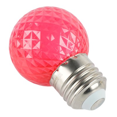 Лампа светодиодная FERON LB-385, G45 (шар), 1W 230V E27 (красный), рассеиватель прозрачный красный, угол рассеивания 270°, корпус пластик, 68*45мм Лампа светодиодная FERON LB-385, G45 (шар), 1W 230V E27 (красный), рассеиватель прозрачный красный, угол рассеивания 270°, корпус пластик, 68*45мм