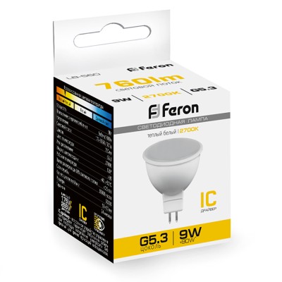 Лампа светодиодная Feron LB-560 MR16 G5.3 9W 175-265V 2700K 25839