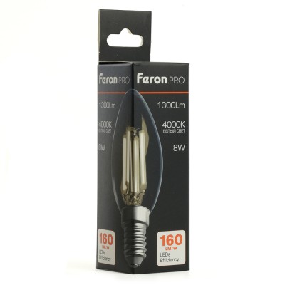 Лампа светодиодная Feron.PRO LB-1208 Свеча E14 1300LM 8W 175-265V 4000K 51248