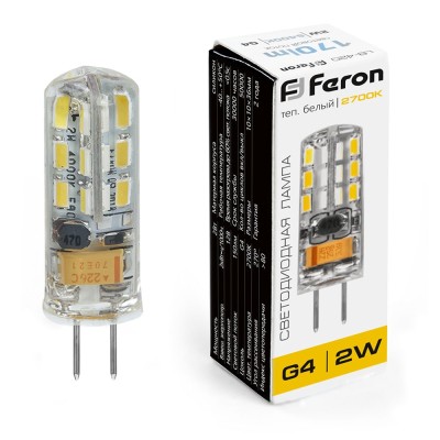 Лампа светодиодная Feron LB-420 G4 2W 12V 2700K 25858