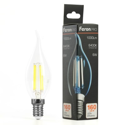 Лампа светодиодная Feron.PRO LB-1216 Свеча на ветру E14 6W 175-265V 6400K 51264