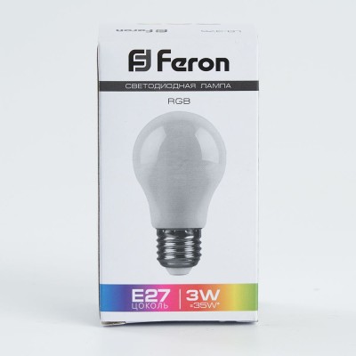 Лампа светодиодная Feron LB-375 E27 3W матовый 230V RGB плавная сменая цвета 38118