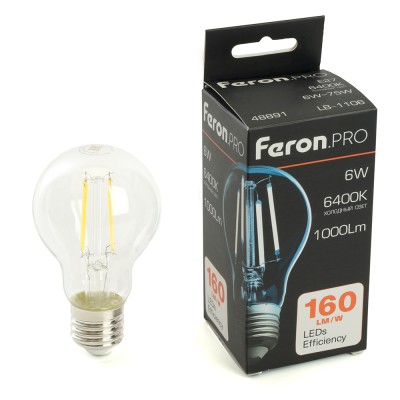 Лампа светодиодная Feron.PRO LB-1106 Шар E27 1000LM 6W 175-265V 6400K 48891