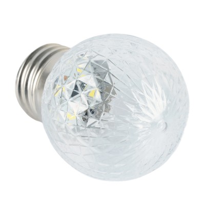 Лампа светодиодная FERON LB-385, G45 (шар), 1W 230V E27 6400К (холодный), рассеиватель прозрачный 80Lm, угол рассеивания 270°, корпус пластик, 68*45мм