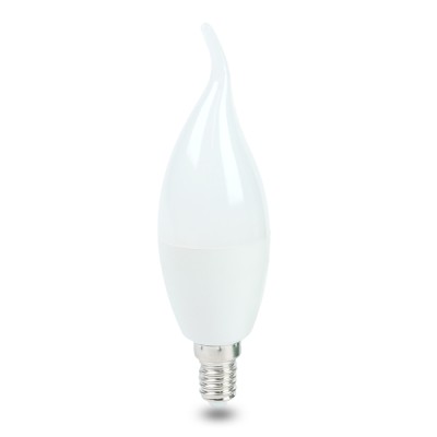 Лампа светодиодная SAFFIT SBC3720, C37T (свеча на ветру), 20W 230V E14 4000К (белый), рассеиватель матовый белый, 1700Lm, угол рассеивания 220°, корпус пластик, 138*39мм