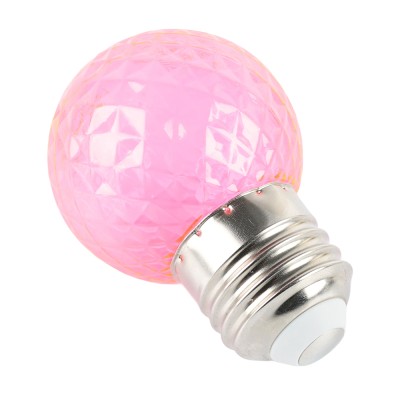 Лампа светодиодная FERON LB-385, G45 (шар), 1W 230V E27 (розовый), рассеиватель прозрачный розовый, угол рассеивания 270°, корпус пластик, 68*45мм Лампа светодиодная FERON LB-385, G45 (шар), 1W 230V E27 (розовый), рассеиватель прозрачный розовый, угол рассеивания 270°, корпус пластик, 68*45мм