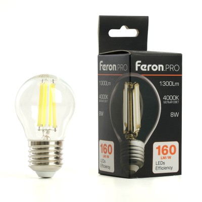 Лампа светодиодная Feron.PRO LB-1708 Шарик E27 1300LM 8W 175-265V 4000K 51254