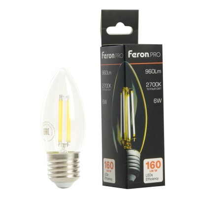 Лампа светодиодная Feron.PRO LB-1206 Свеча E27 960LM 6W 175-265V 2700K 51238