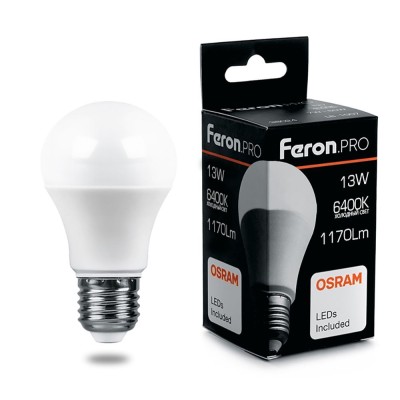 Лампа светодиодная Feron.PRO LB-1013 Шар E27 13W 175-265V 6400K 38034