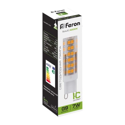 Лампа светодиодная Feron LB-433 G9 7W 175-265V 4000K 25767