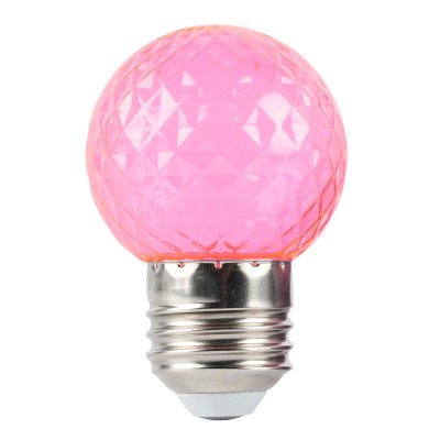 Лампа светодиодная FERON LB-385, G45 (шар), 1W 230V E27 (розовый), рассеиватель прозрачный розовый, угол рассеивания 270°, корпус пластик, 68*45мм Лампа светодиодная FERON LB-385, G45 (шар), 1W 230V E27 (розовый), рассеиватель прозрачный розовый, угол рассеивания 270°, корпус пластик, 68*45мм