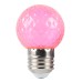 Лампа светодиодная FERON LB-385, G45 (шар), 1W 230V E27 (розовый), рассеиватель прозрачный розовый, угол рассеивания 270°, корпус пластик, 68*45мм Лампа светодиодная FERON LB-385, G45 (шар), 1W 230V E27 (розовый), рассеиватель прозрачный розовый, угол рассеивания 270°, корпус пластик, 68*45мм