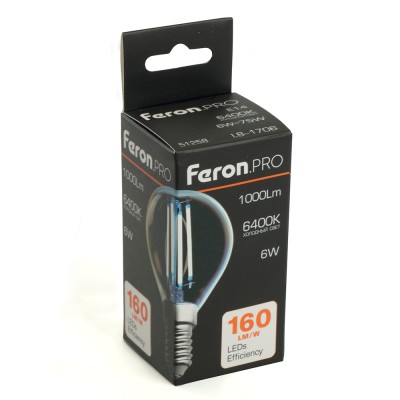 Лампа светодиодная Feron.PRO LB-1706 Шарик E14 1000LM 6W 175-265V 6400K 51258