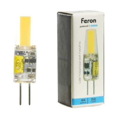 Лампа светодиодная Feron LB-424 G4 3W 12V 6400K 51172