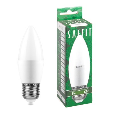 Лампа светодиодная SAFFIT SBC3715 Свеча E27 15W 230V 4000K 55206