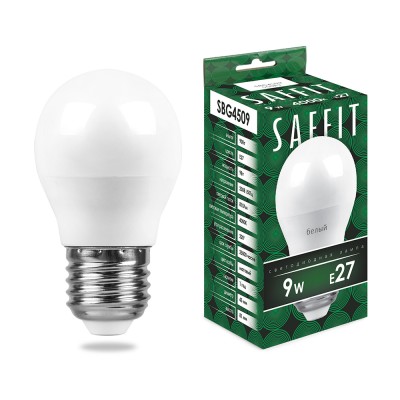 Лампа светодиодная SAFFIT SBG4509 Шарик E27 9W 230V 4000K 55083