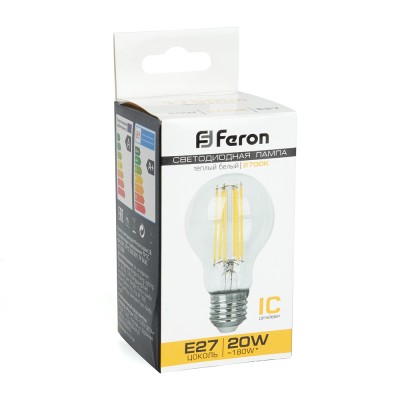 Лампа светодиодная Feron LB-620 Шар E27 20W 175-265V 2700K 38245