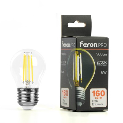 Лампа светодиодная Feron.PRO LB-1706 Шарик E27 960LM 6W 175-265V 2700K 51250