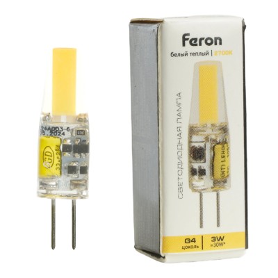 Лампа светодиодная Feron LB-424 G4 3W 12V 2700K 51170