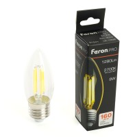 Лампа светодиодная Feron.PRO LB-1208 Свеча E27 1280LM 8W 175-265V 2700K 51241 Лампа светодиодная Feron.PRO LB-1208 Свеча E27 1280LM 8W 175-265V 2700K 51241