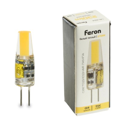 Лампа светодиодная Feron LB-424 G4 3W 12V 2700K 51170