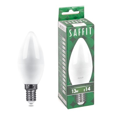 Лампа светодиодная SAFFIT SBC3713 Свеча E14 13W 230V 4000K 55164