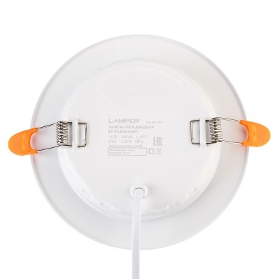 Панель светодиодная встраиваемая круглая 18Вт 230В 6500К 1440Лм 185мм белая IP20 LAMPER Панель светодиодная встраиваемая круглая 18Вт 230В 6500К 1440Лм 185мм белая IP20 LAMPER