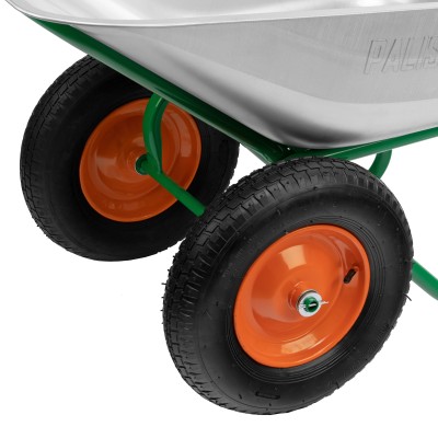 Тачка садово-строительная, 2-х колесная, усиленная, грузоподъемность 320 кг, объем 90 л Palisad
