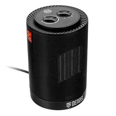 Тепловентилятор керамический DTFC-1200S, вращение, 3 реж., вент., нагрев 600/1200 Вт Denzel