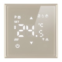 Терморегулятор сенсорный STEKKER RSW00-5119-08, серия Эмили, с подсветкой (белый), тип установки - скрытый, размер изделия 71*71*46мм., цвет кашемир, soft touch, материал изделия ABS пластик, латунь. Номинальное напряжение 250 , номинальный ток 16А, IP20