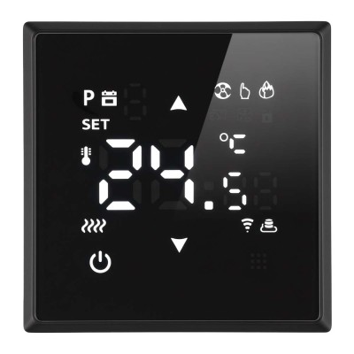 Терморегулятор сенсорный STEKKER RSW00-5119-05, серия Эмили, с подсветкой (белый), тип установки - скрытый, размер изделия 71*71*46мм., цвет черный уголь, soft touch, материал изделия ABS пластик, латунь. Номинальное напряжение 250 , номинальный ток 16А, Терморегулятор сенсорный STEKKER RSW00-5119-05, серия Эмили, с подсветкой (белый), тип установки - скрытый, размер изделия 71*71*46мм., цвет черный уголь, soft touch, материал изделия ABS пластик, латунь. Номинальное напряжение 250 , номинальный ток 16А,