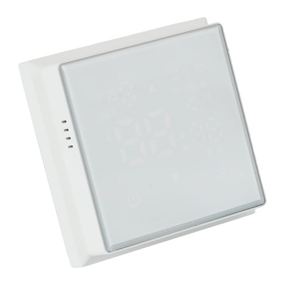 Терморегулятор сенсорный STEKKER RSW00-5119-01, серия Эмили, с подсветкой (белый), тип установки - скрытый, размер изделия 71*71*46мм., цвет белый фарфор, soft touch, материал изделия ABS пластик, латунь. Номинальное напряжение 250 , номинальный ток 16А, 