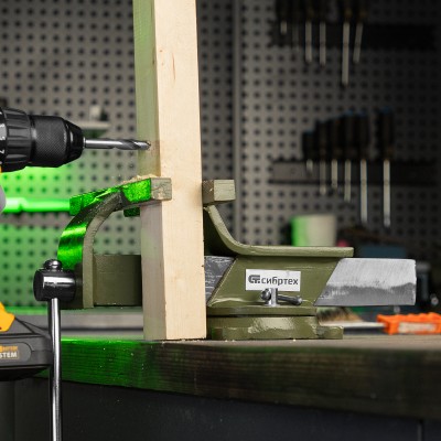 Тиски слесарные, 200 мм, стальные, поворотные Сибртех