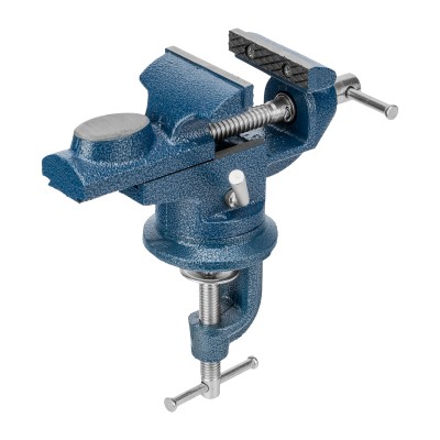 Тиски слесарные, настольные, поворотные, ширина рабочих губок 65 мм, наковальня Сибртех