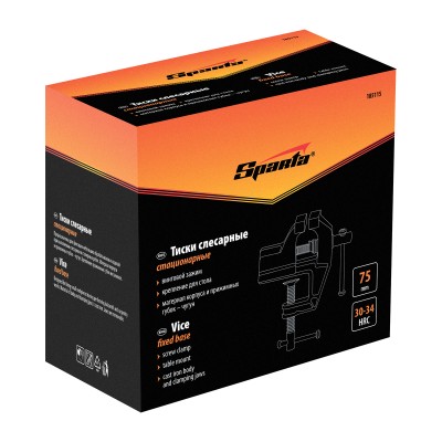 Тиски, 75 мм, крепление для стола Sparta Тиски, 75 мм, крепление для стола Sparta