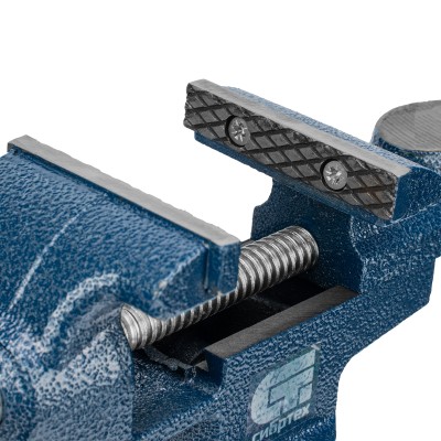 Тиски слесарные, настольные, поворотные, ширина рабочих губок 65 мм, наковальня Сибртех