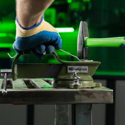 Тиски слесарные, 100 мм, стальные, поворотные Сибртех