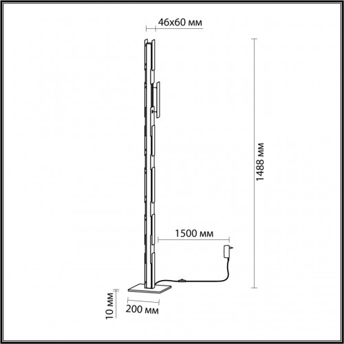 4991/36FL L-VISION ODL23 381 черный/золотой/металл/акрил Торшер LED 36W 3000K FIERRO Odeon Light