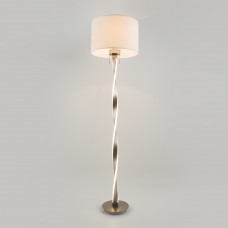 Напольный светодиодный светильник с тканевым абажуром 992 белый / никель Bogate's