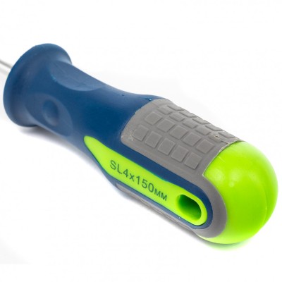 Отвертка, SL4 х 150 мм, CrV, трехкомпонентная рукоятка Сибртех Отвертка, SL4 х 150 мм, CrV, трехкомпонентная рукоятка Сибртех