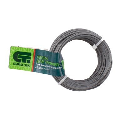 Леска для триммера звезда, армированная алюминием, 1.6 мм х 15 м, Сибртех