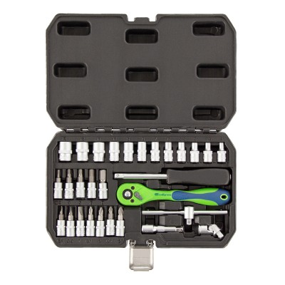 Набор инструментов 29 предметов, CrV, 1/4" Сибртех Набор инструментов 29 предметов, CrV, 1/4" Сибртех